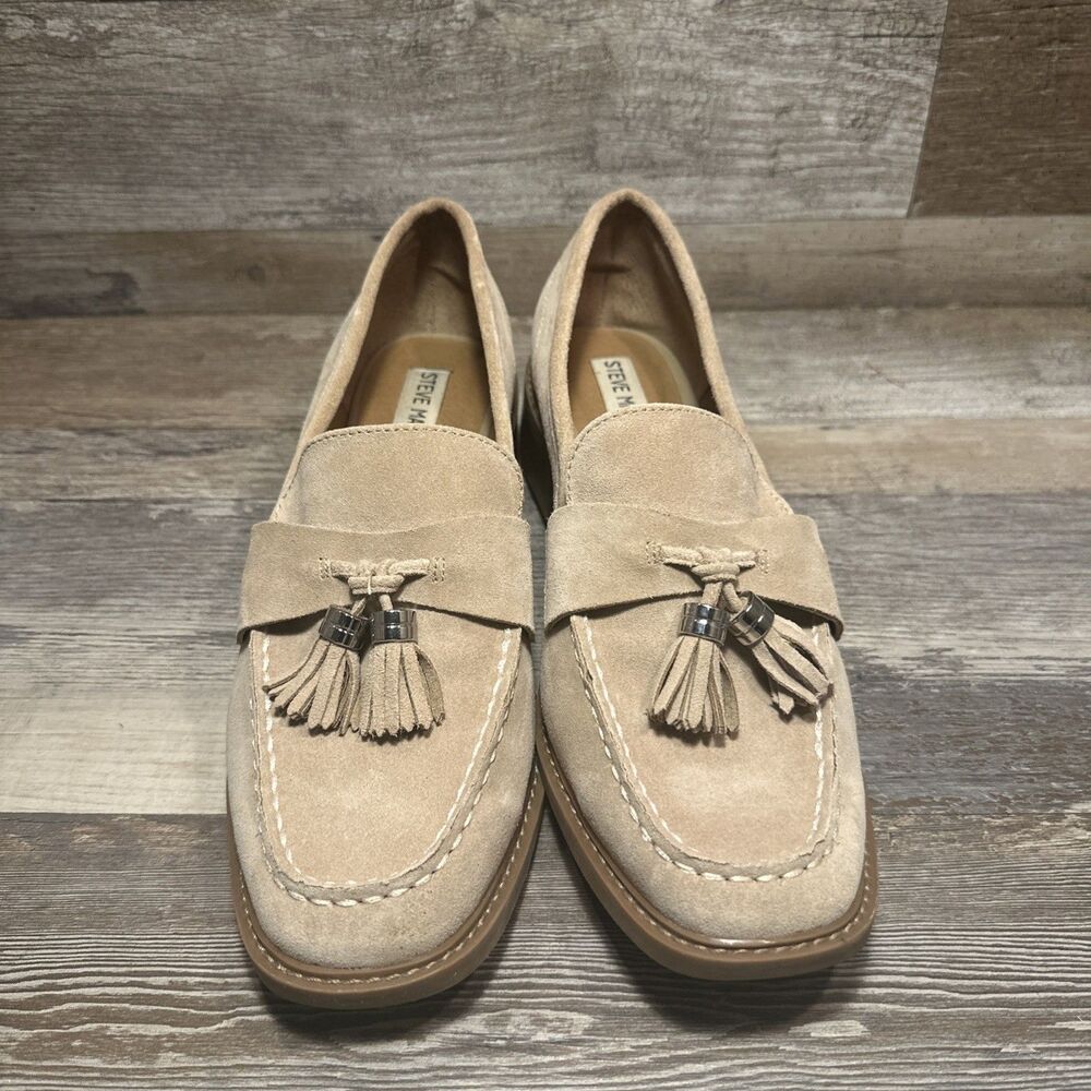 Steve Madden Women Annabeth Loafer Nude Leather Sz 10
